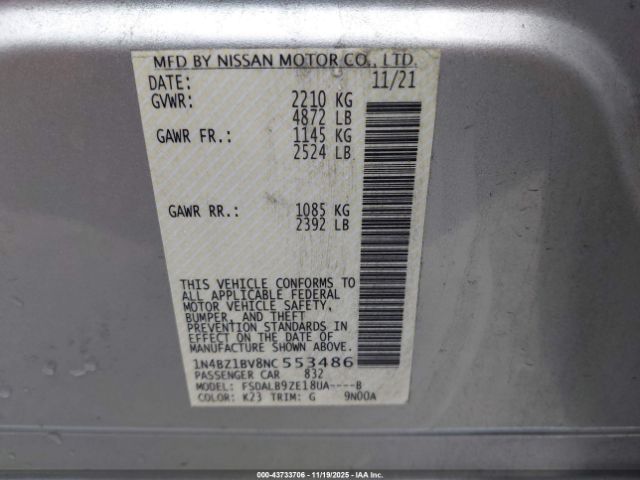2022 NISSAN LEAF 1N4BZ1BV8NC553486 Photo 8