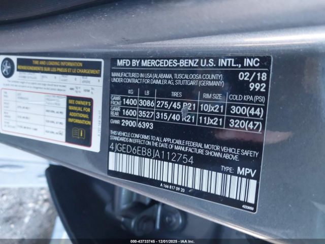 2018 MERCEDES-BENZ AMG GLE 43 COUPE 4JGED6EB8JA112754 Photo 8