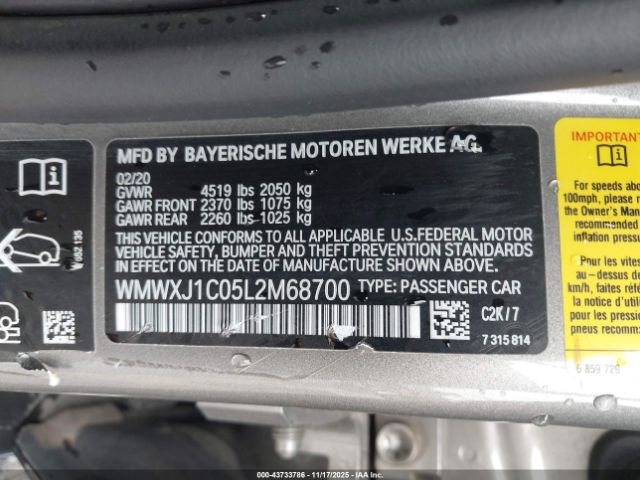 2020 MINI CLUBMAN WMWXJ1C05L2M68700 Photo 8