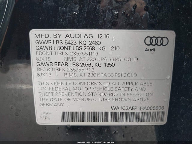 2017 AUDI Q5 WA1C2AFP1HA088896 Photo 8