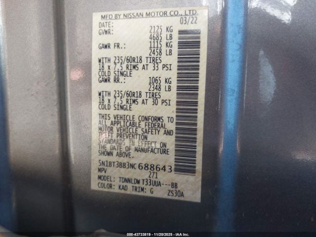 2022 NISSAN ROGUE 5N1BT3BB3NC688643 Photo 8