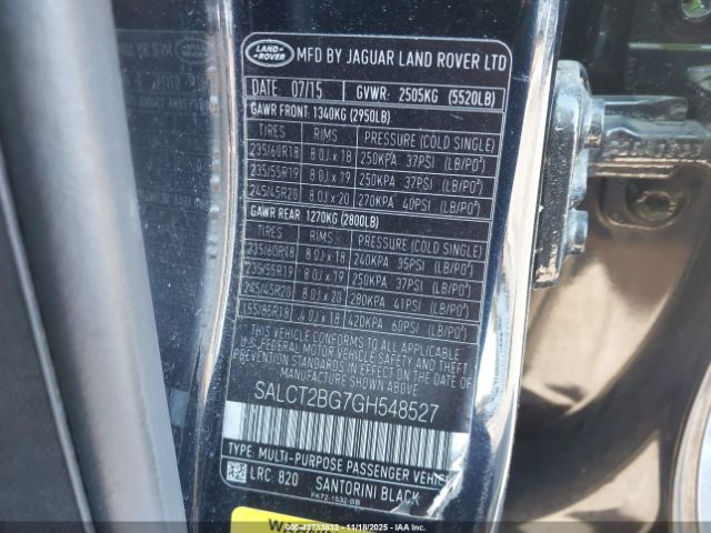 2016 LAND ROVER DISCOVERY SPORT SALCT2BG7GH548527 Photo 8