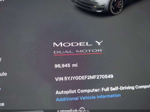 2021 TESLA MODEL Y 5YJYGDEF2MF270549 Photo 6
