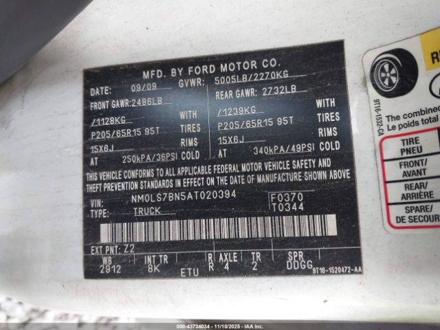 2010 FORD TRANSIT CONNECT NM0LS7BN5AT020394 Photo 8