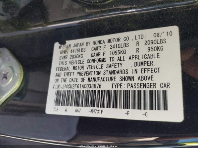 2010 ACURA TSX JH4CU2F61AC038876 Photo 8