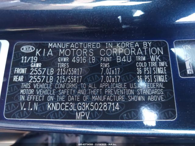 2019 KIA NIRO EV KNDCE3LG3K5028714 Photo 8