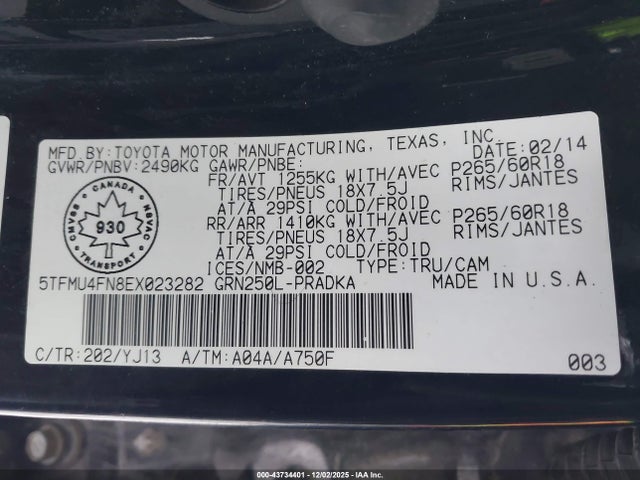 5TFMU4FN8EX023282 Toyota Tacoma V6