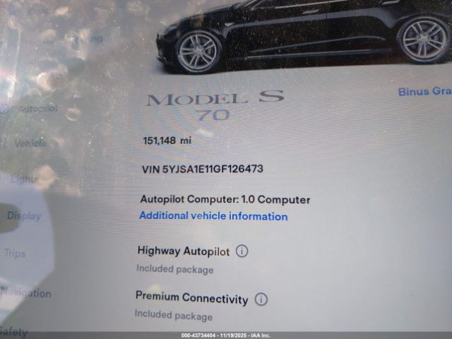 2016 TESLA MODEL S 5YJSA1E11GF126473 Photo 6