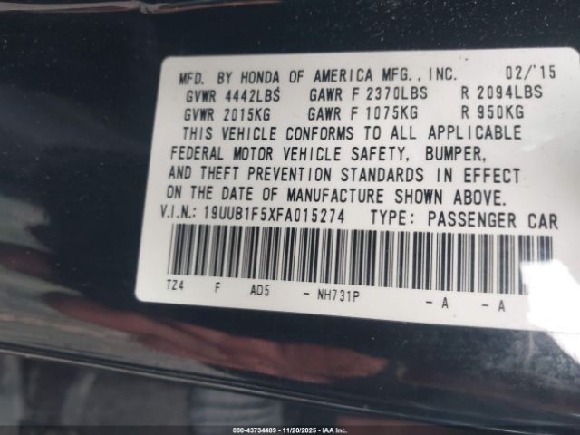2015 ACURA TLX 19UUB1F5XFA015274 Photo 8