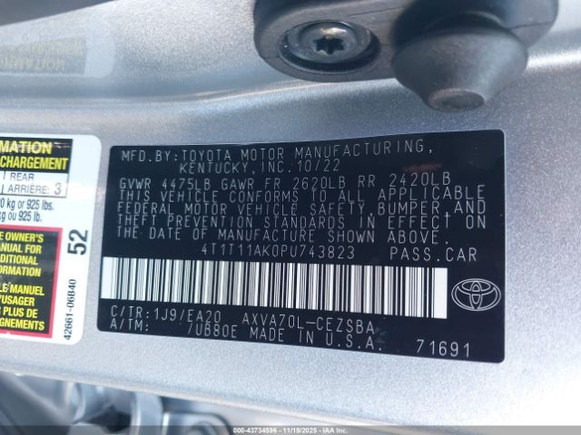 2023 TOYOTA CAMRY 4T1T11AK0PU743823 Photo 8