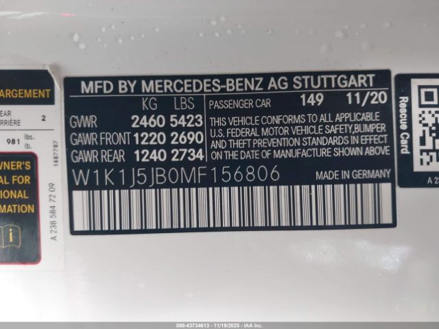 2021 MERCEDES-BENZ E 450 W1K1J5JB0MF156806 Photo 8