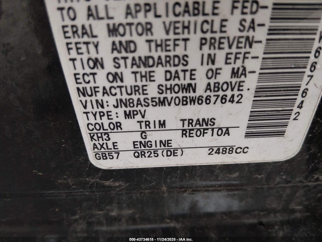 2011 NISSAN ROGUE JN8AS5MV0BW667642 Photo 8