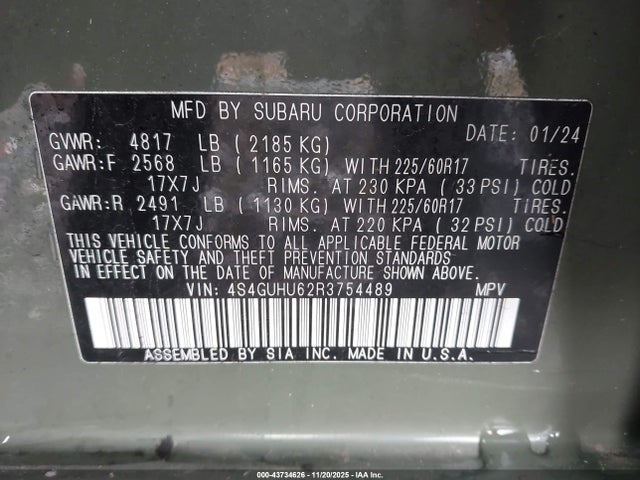 2024 SUBARU CROSSTREK 4S4GUHU62R3754489 Photo 8