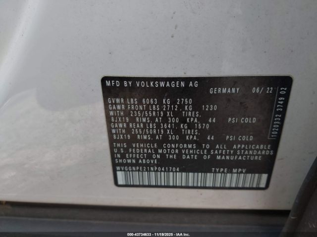 2022 VOLKSWAGEN ID.4 WVGGNPE21NP041704 Photo 8