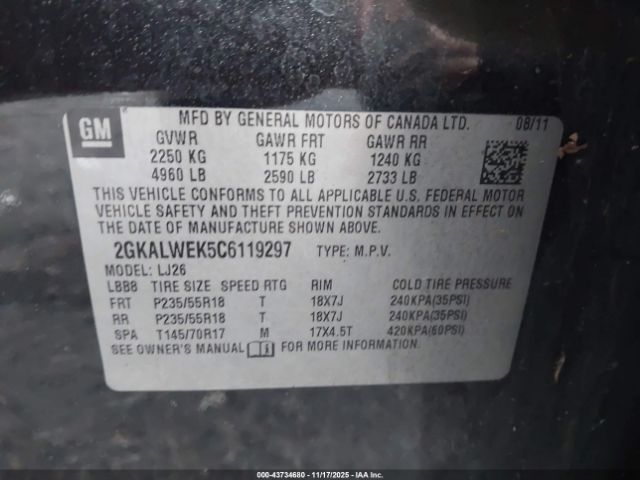 2012 GMC TERRAIN 2GKALWEK5C6119297 Photo 8