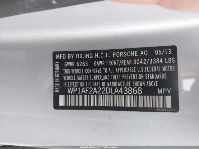 2013 PORSCHE CAYENNE WP1AF2A22DLA43868 Photo 8