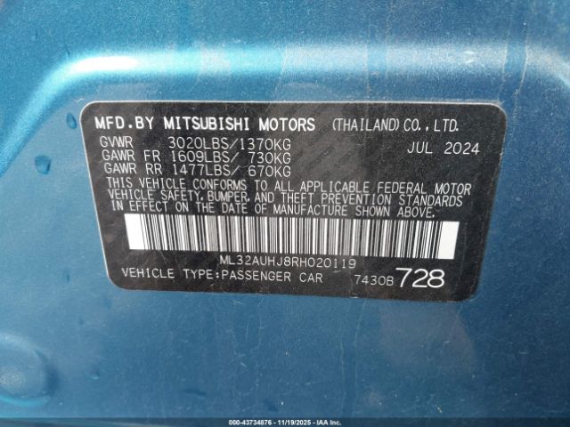 2024 MITSUBISHI MIRAGE ML32AUHJ8RH020119 Photo 8