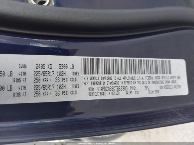 2019 DODGE JOURNEY 3C4PDCAB9KT862305 Photo 8