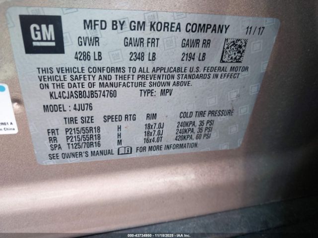 2018 BUICK ENCORE KL4CJASB0JB574760 Photo 8