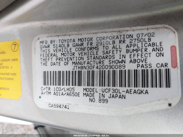 2002 LEXUS LS 430 JTHBN30F420090089 Photo 8