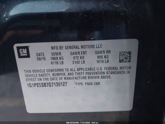 2016 CHEVROLET CRUZE LIMITED 1G1PE5SB7G7139127 Photo 8