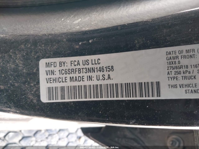 2022 RAM 1500 1C6SRFBT3NN146158 Photo 8