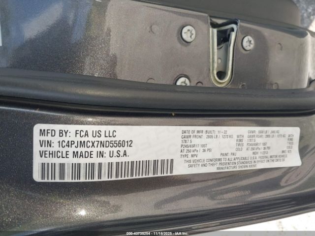 2022 JEEP CHEROKEE 1C4PJMCX7ND556012 Photo 8