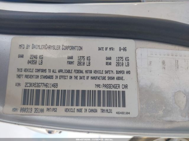 2007 CHRYSLER 300 2C3KA53G77H611469 Photo 8