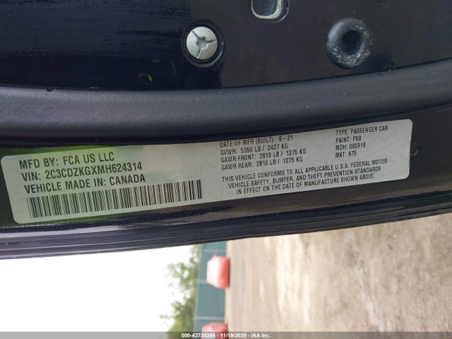 2021 DODGE CHALLENGER 2C3CDZKGXMH624314 Photo 8