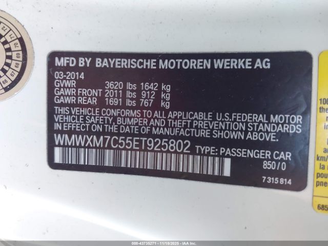 2014 MINI HARDTOP WMWXM7C55ET925802 Photo 8