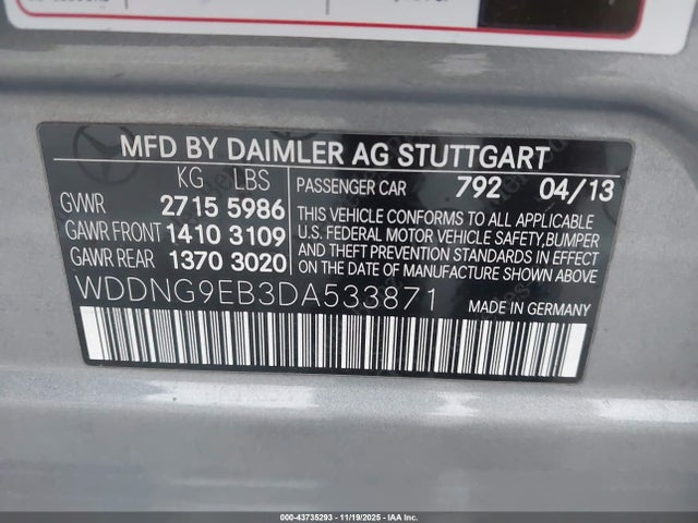Aukcja sprzedaży 2013 Mercedes-benz S 550 4matic, vin: WDDNG9EB3DA533871, numer aukcji: 43735293