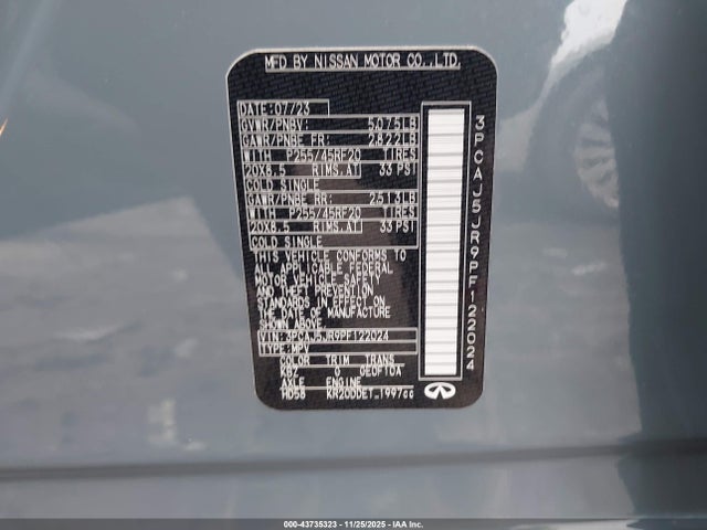 3PCAJ5JR9PF122024 Infiniti Qx55 Luxe Awd