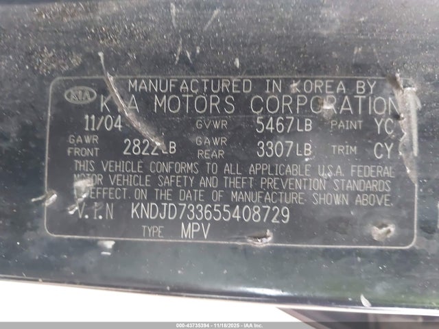 2005 KIA SORENTO KNDJD733655408729 Photo 8