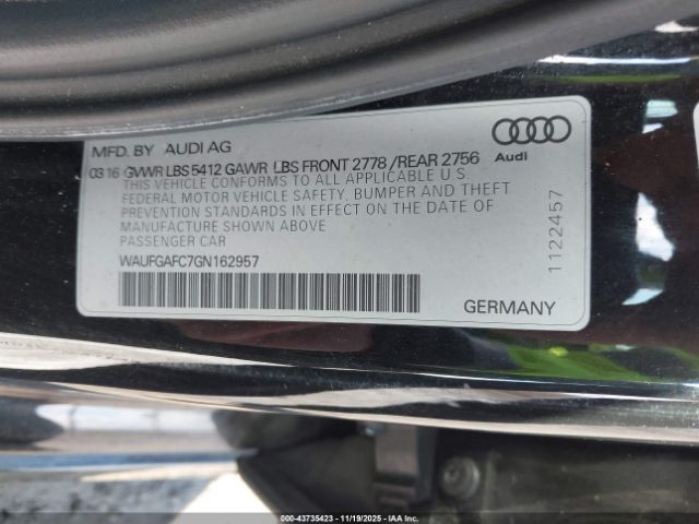 2016 AUDI A6 WAUFGAFC7GN162957 Photo 8