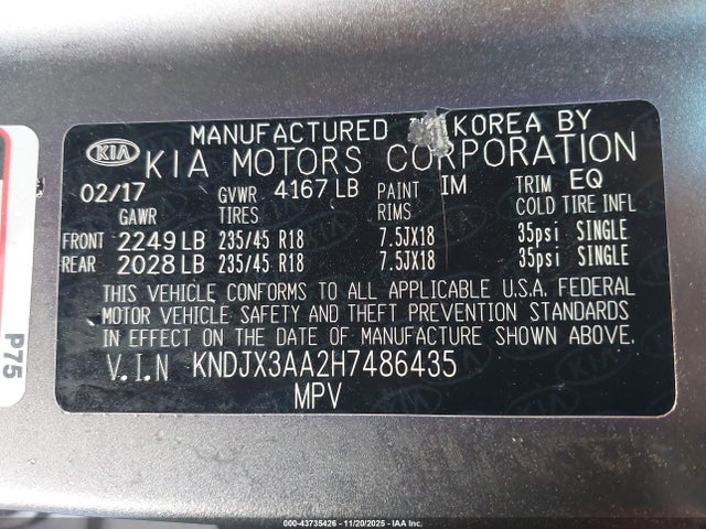 KIA t-gdi 2017 KNDJX3AA2H7486435 Image 9