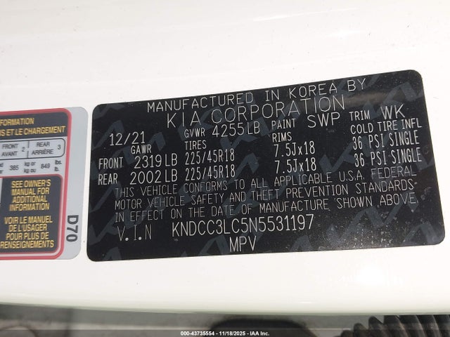 KIA Niro Touring Se 2022 KNDCC3LC5N5531197 Image 9