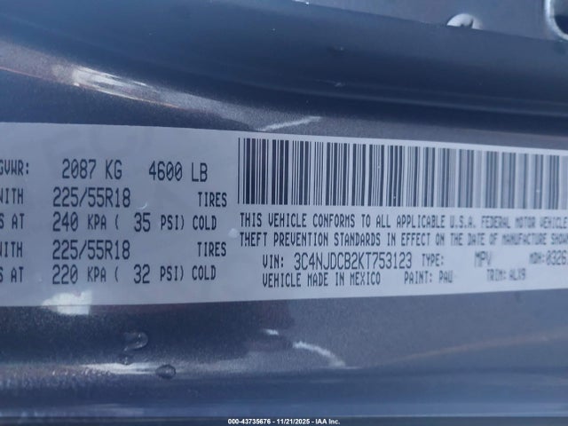 Jeep Compass Limited 4x4 2019 3C4NJDCB2KT753123 Image 9