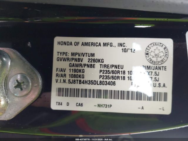 2013 ACURA RDX 5J8TB4H35DL803406 Photo 8