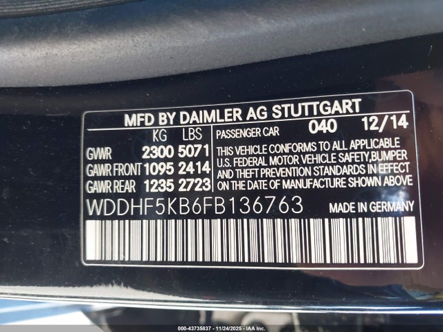 Mercedes-Benz E 350 2015 WDDHF5KB6FB136763 Image 9