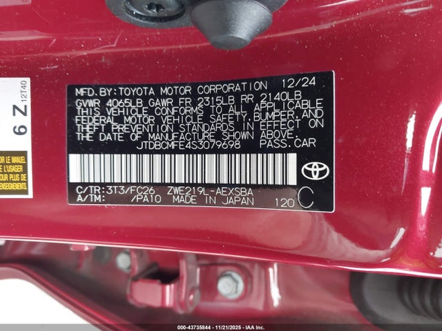 Toyota Corolla Hybrid Se 2025 JTDBCMFE4S3079698 Image 9