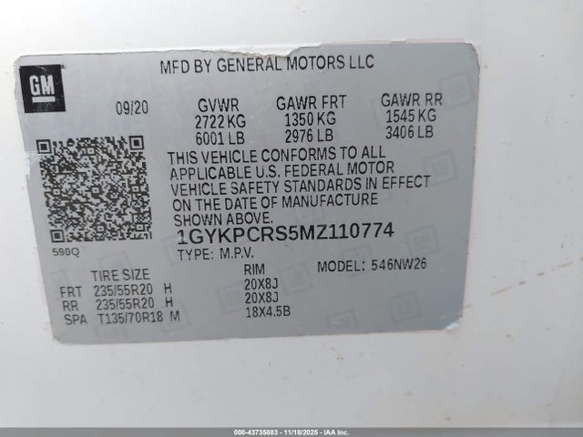 2021 CADILLAC XT6 1GYKPCRS5MZ110774 Photo 8