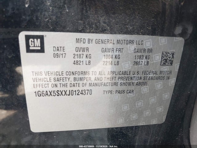 2018 CADILLAC CTS 1G6AX5SXXJ0124370 Photo 8