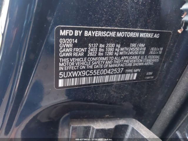 2014 BMW X3 5UXWX9C55E0D42537 Photo 8
