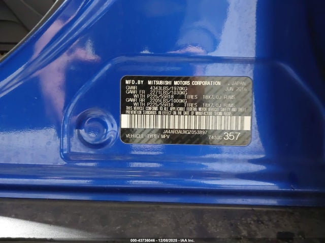 2016 MITSUBISHI OUTLANDER SPORT JA4AR3AUXGZ053897 Photo 8