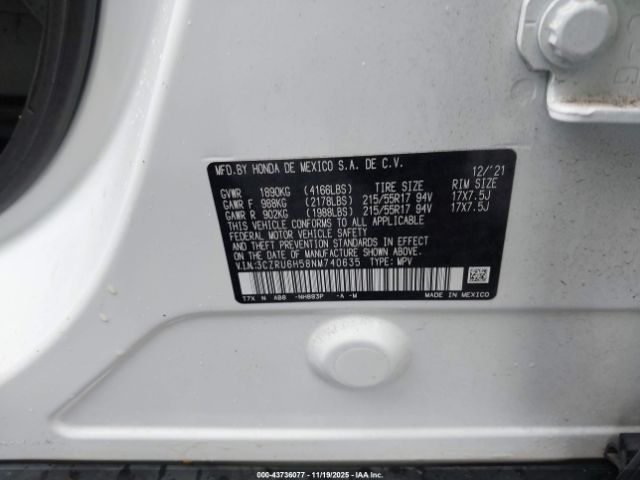 2022 HONDA HR-V 3CZRU6H58NM740635 Photo 8