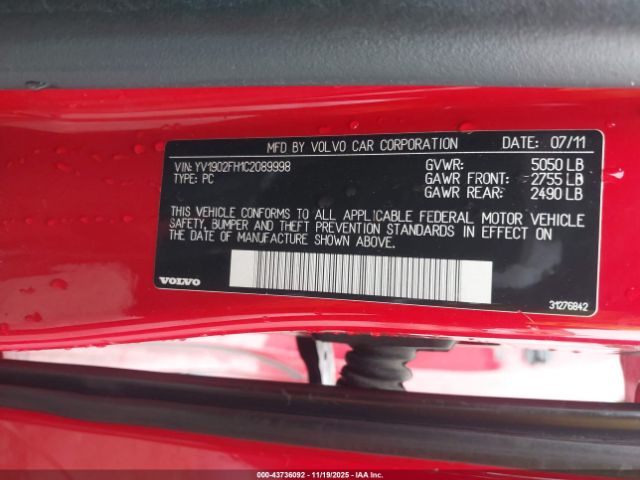 2012 VOLVO S60 YV1902FH1C2089998 Photo 8