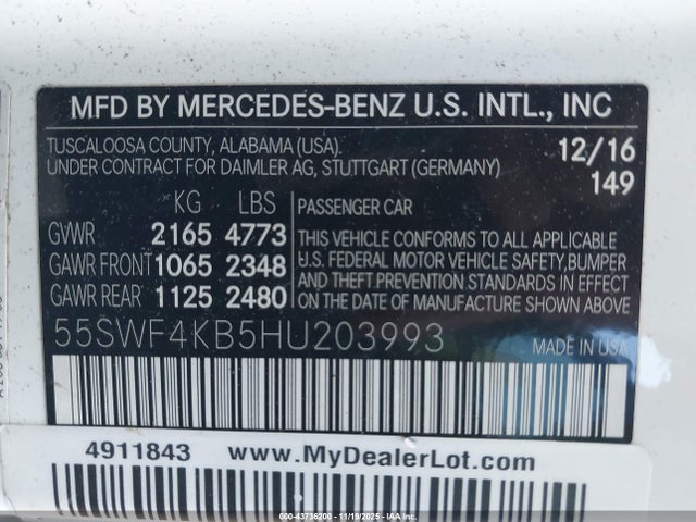 55SWF4KB5HU203993 Mercedes-Benz C 300 4matic