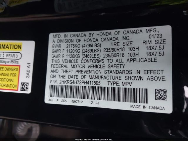 2023 HONDA CR-V 2HKRS4H72PH411505 Photo 8