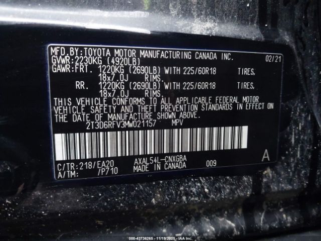 2021 TOYOTA RAV4 HYBRID 2T3D6RFV3MW021157 Photo 8