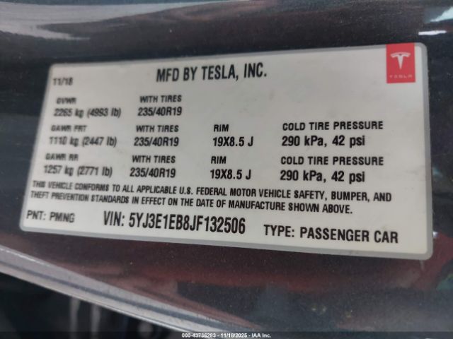 2018 TESLA MODEL 3 5YJ3E1EB8JF132506 Photo 8